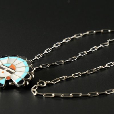 Indian Jewelry / インディアンジュエリー インレイブローチペンダント