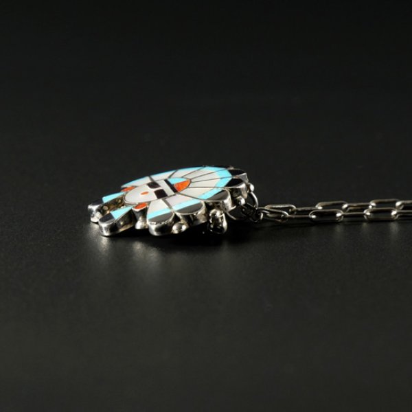 画像3: Indian Jewelry / インディアンジュエリー インレイブローチペンダント サンフェイス (3)