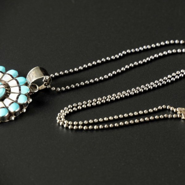 画像4: Indian Jewelry / インディアンジュエリー インレイペンダント サンフェイス (4)