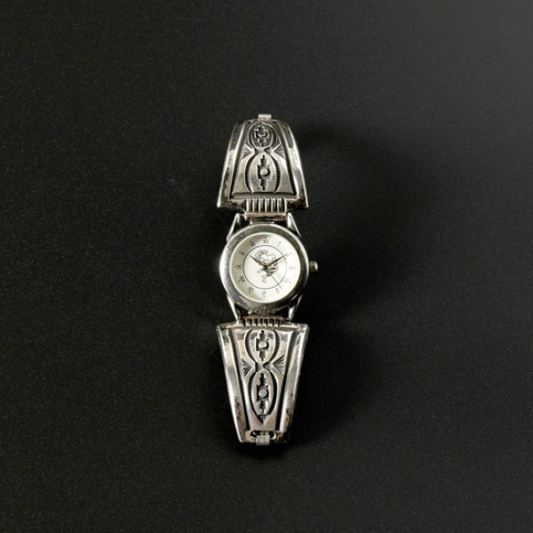 画像10: Indian Jewelry / インディアンジュエリー ナバホ族 オーバーレイウォッチ Troy Laner (10)