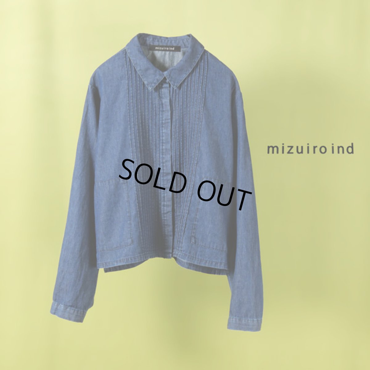 画像1: mizuiroind / ミズイロインド デニムピンタックショートシャツ (1)
