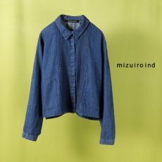 画像1: mizuiroind / ミズイロインド デニムピンタックショートシャツ (1)