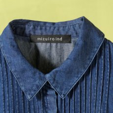 画像3: mizuiroind / ミズイロインド デニムピンタックショートシャツ (3)
