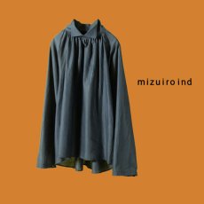 画像1: mizuiroind / ミズイロインド スタンドカラーギャザーシャツ (1)