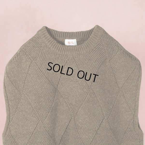 画像2: NATURALLAUNDRY / ナテュラルランドリー ラムケーブル ダイヤゴナルベスト (2)