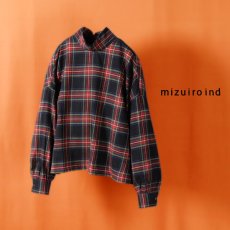 画像1: mizuiroind / ミズイロインド チェックスタンドカラーシャツ (1)