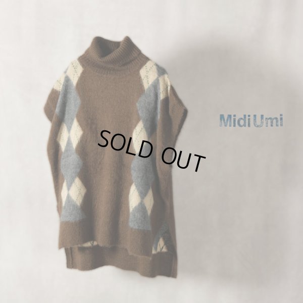 画像2: MidiUmi / ミディウミ アーガイルタートルネックベスト (2)