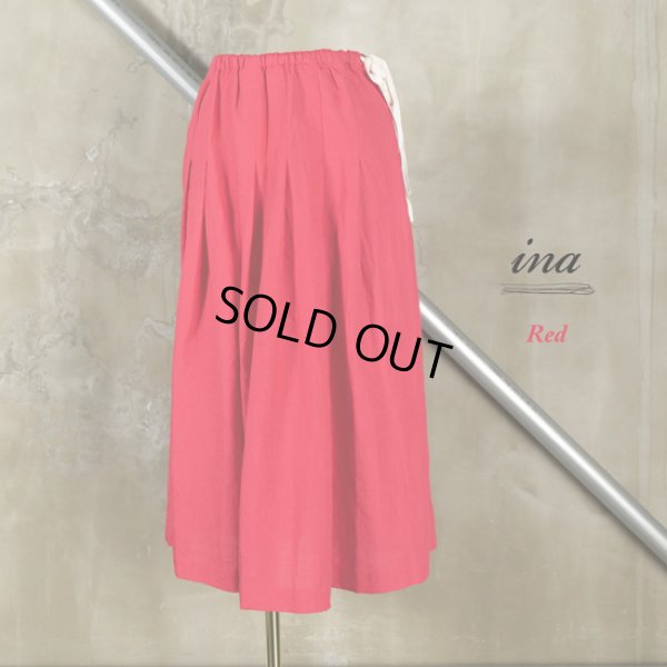 画像11: ina / イナ ウエスト紐 アイリッシュリネンタックスカート (11)