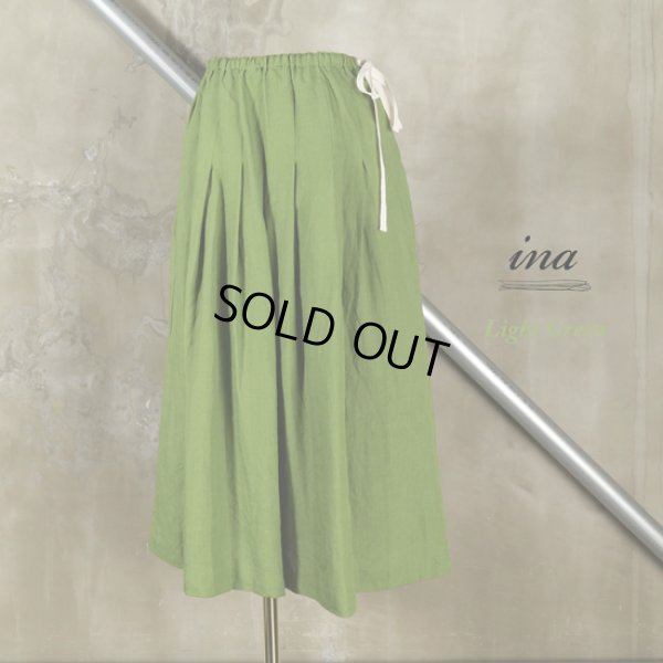 画像13: ina / イナ ウエスト紐 アイリッシュリネンタックスカート (13)