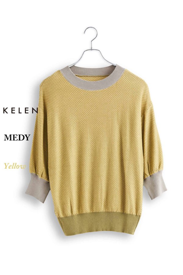 画像16: KELEN / ケレン バイカラーメッシュニットトップス MEDY (16)