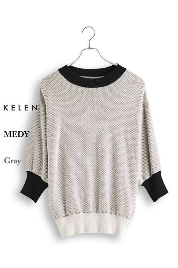 画像11: KELEN / ケレン バイカラーメッシュニットトップス MEDY (11)