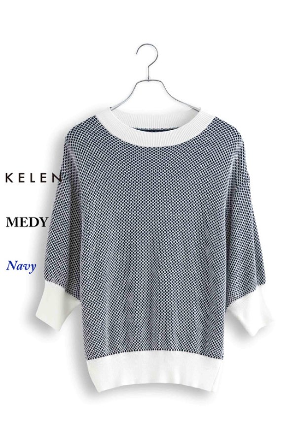 画像22: KELEN / ケレン バイカラーメッシュニットトップス MEDY (22)