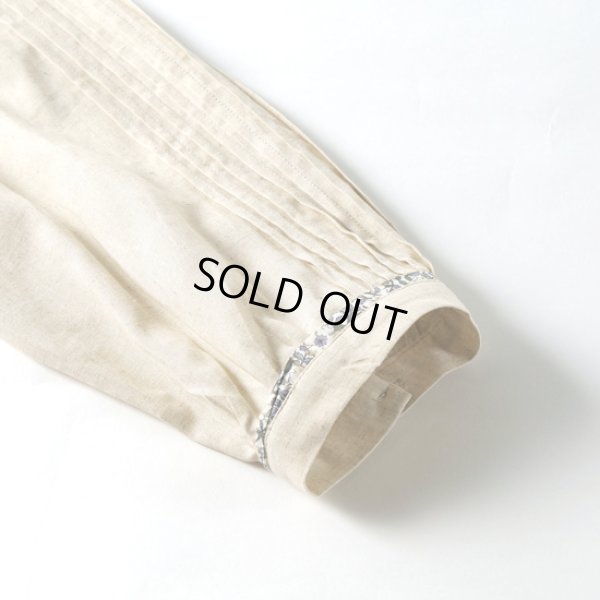 画像7: sosotto / ソソット 麻レーヨンリバティパイピング ピンタックフリル衿ブラウス (7)