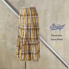 画像2: Rockmount / ロックマウント ティアードスカート linen plaids (2)
