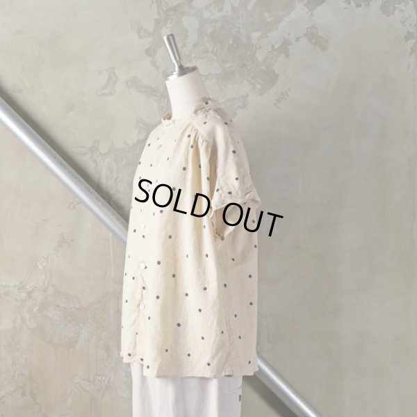 画像10: prit / プリット ドットプリント ショートスリーブギャザーブラウス (10)