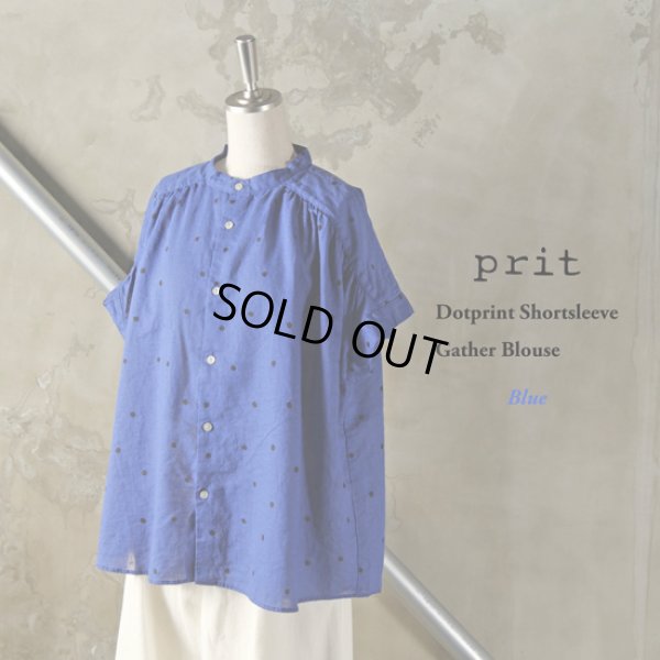 画像13: prit / プリット ドットプリント ショートスリーブギャザーブラウス (13)