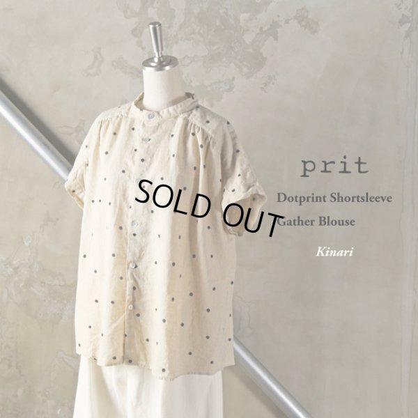 画像12: prit / プリット ドットプリント ショートスリーブギャザーブラウス (12)