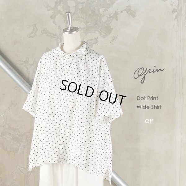 画像9: grin / グリン 綿レーヨンドットプリント ワイドシャツ (9)