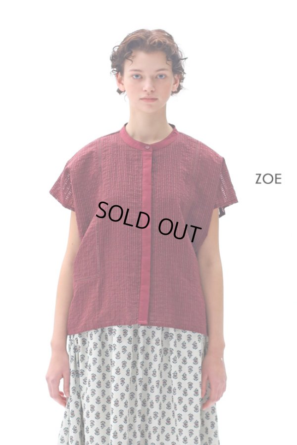 画像3: KELEN / ケレン シアーチェックワイドブラウス ZOE (3)