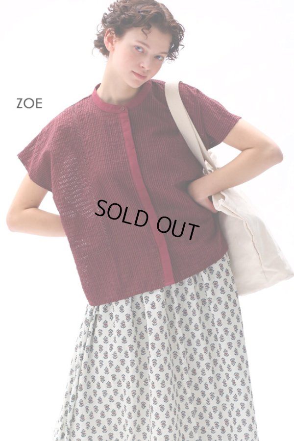 画像2: KELEN / ケレン シアーチェックワイドブラウス ZOE (2)