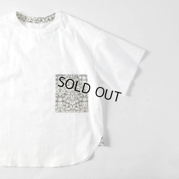 画像3: sosotto / ソソット 綿麻リバティポケット付きTブラウス (3)