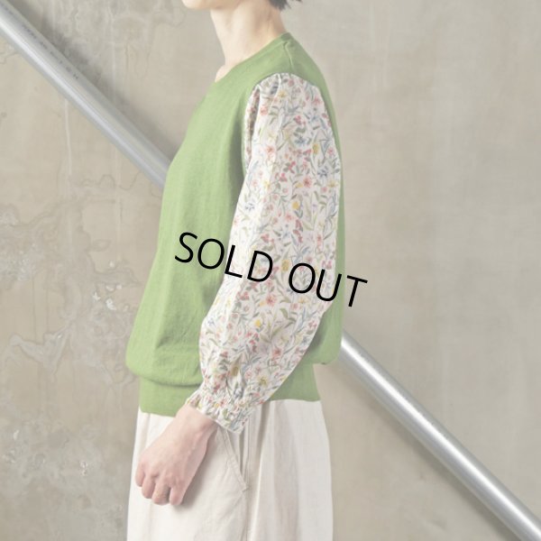 画像11: sosotto / ソソット リネンコットンリバティ袖ドッキングプルオーバー7分袖 (11)