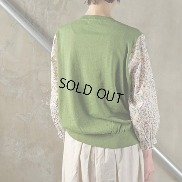 画像12: sosotto / ソソット リネンコットンリバティ袖ドッキングプルオーバー7分袖 (12)