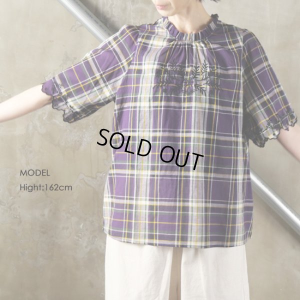 画像9: sosotto / ソソット スカラップ 刺しゅう半袖ブラウス (9)