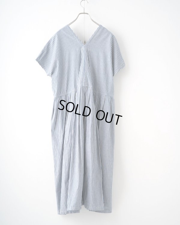 画像8: NATURAL LAUNDRY / ナテュラルランドリー ダンガリーストライプ ワイドロングワンピース (8)