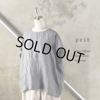 prit / プリット フレンチリネン平織 5分袖プルオーバー