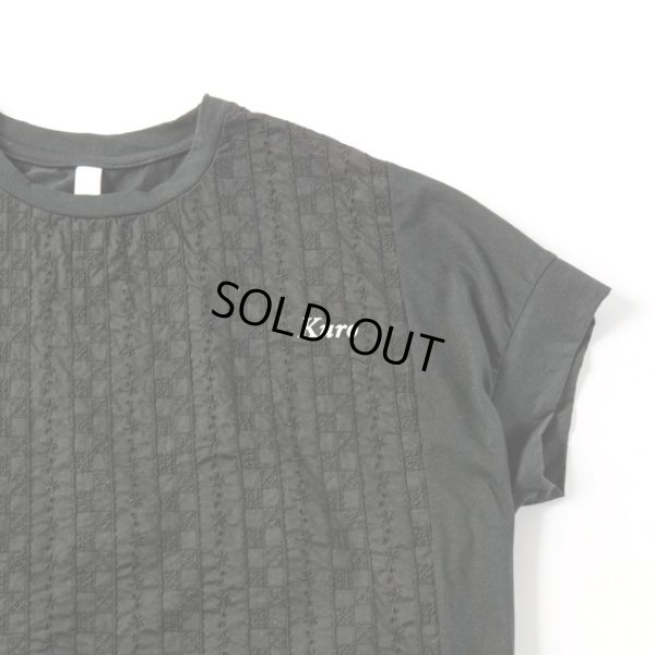 画像11: prit / プリット ハイゲージ天竺×ローンパターンフラワー刺しゅう 切替ショートスリーブプルオーバー (11)