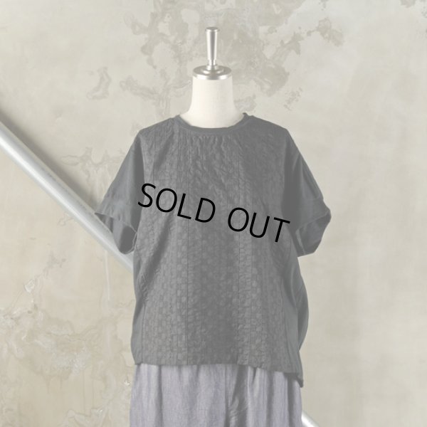 画像12: prit / プリット ハイゲージ天竺×ローンパターンフラワー刺しゅう 切替ショートスリーブプルオーバー (12)