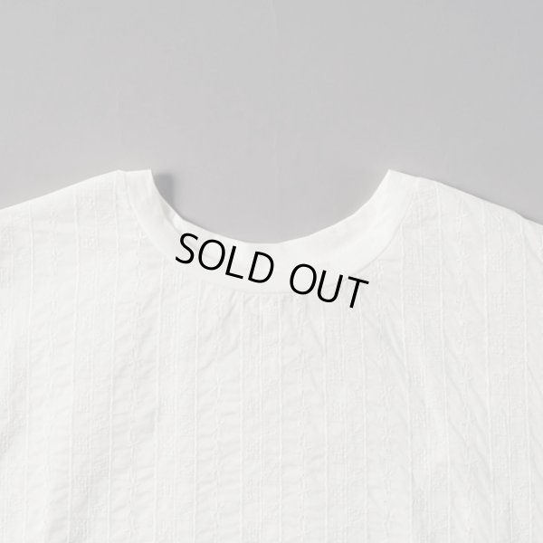 画像3: prit / プリット ハイゲージ天竺×ローンパターンフラワー刺しゅう 切替ショートスリーブプルオーバー (3)