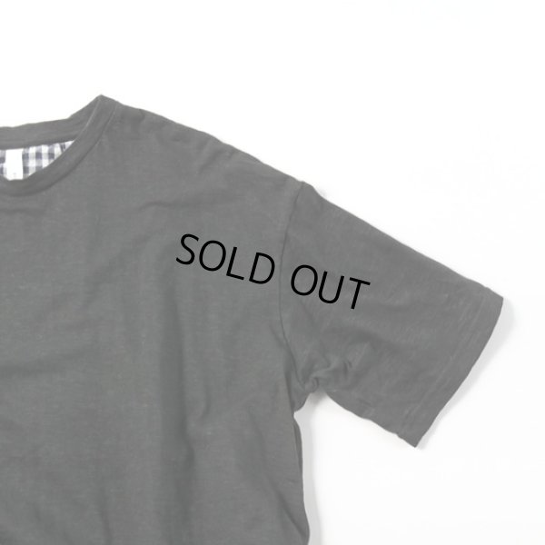 画像3: prit / プリット 天竺×フレンチリネン ギンガムチェック切替 バックスリットTシャツ (3)