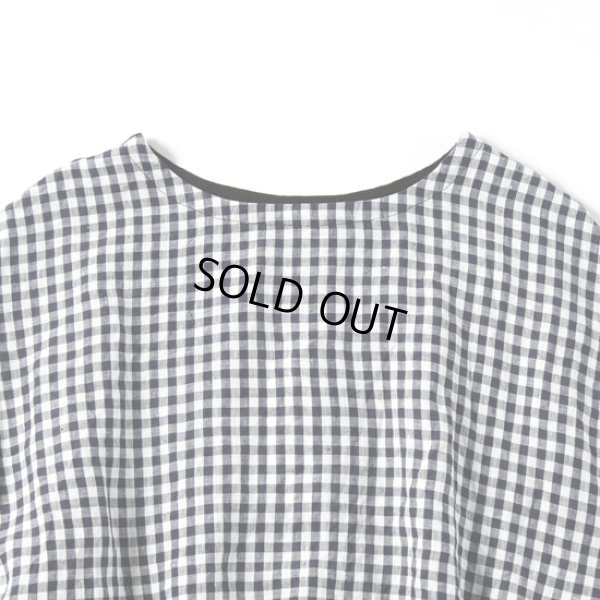 画像3: prit / プリット 天竺×フレンチリネン ギンガムチェック切替 ショートスリーブプルオーバー (3)