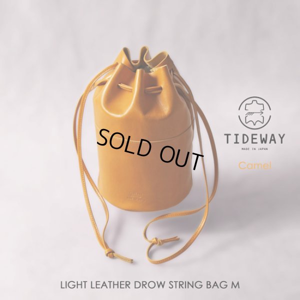 画像14: TIDEWAY / タイドウェイ LIGHT LEATHER DROW STRING BAG M (14)