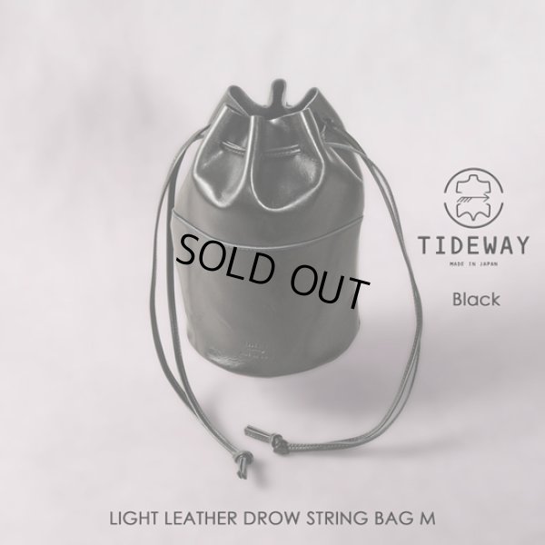 画像15: TIDEWAY / タイドウェイ LIGHT LEATHER DROW STRING BAG M (15)