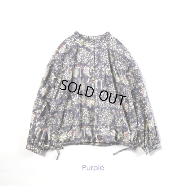 画像8: sosotto / ソソット リバティープリント 裾ドロストフリル衿プルオーバーブラウス (8)