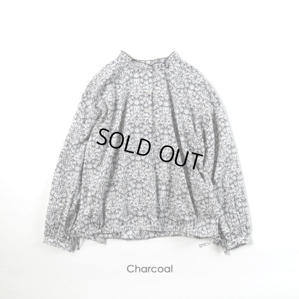 画像11: sosotto / ソソット リバティープリント 裾ドロストフリル衿プルオーバーブラウス (11)