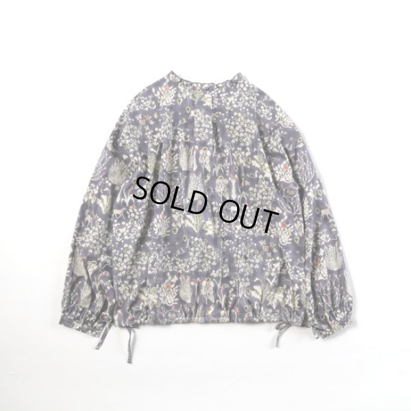 画像9: sosotto / ソソット リバティープリント 裾ドロストフリル衿プルオーバーブラウス (9)