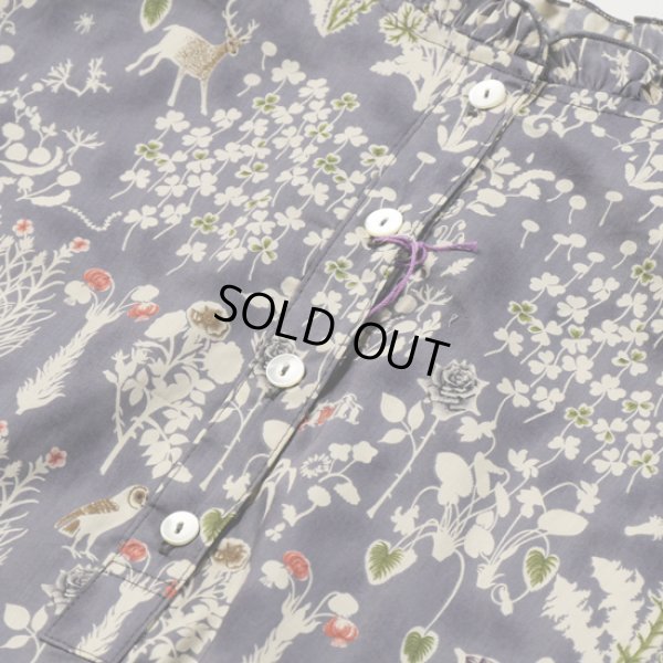 画像5: sosotto / ソソット リバティープリント 裾ドロストフリル衿プルオーバーブラウス (5)