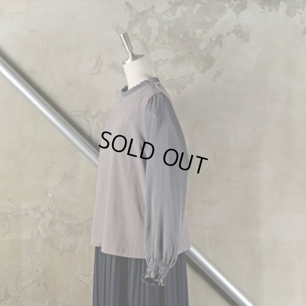 画像11: sosotto / ソソット アンティークサテン 袖ドッキング フリルカラープルオーバー (11)