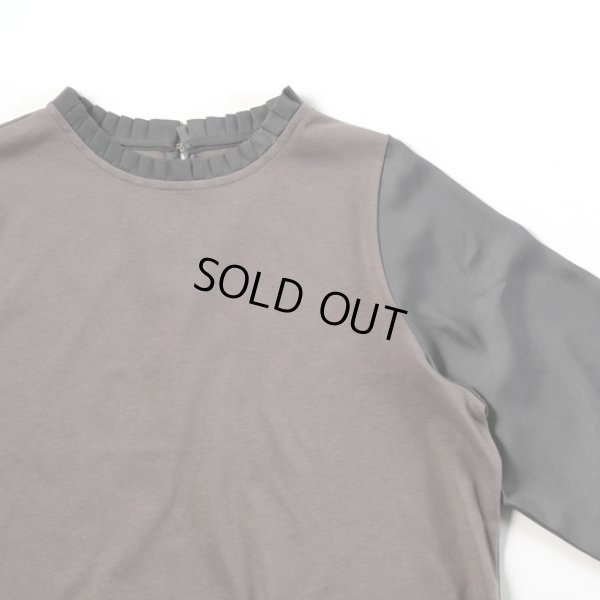 画像4: sosotto / ソソット アンティークサテン 袖ドッキング フリルカラープルオーバー (4)