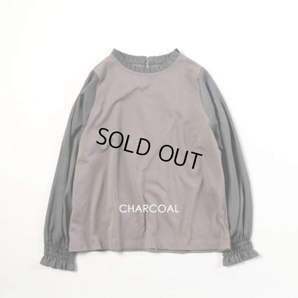 画像2: sosotto / ソソット アンティークサテン 袖ドッキング フリルカラープルオーバー (2)