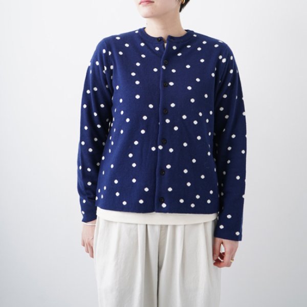 画像3: NATURAL LAUNDRY / ナテュラルランドリー ウォッシャブルニット フロートドット ジャガードカーディガン (3)
