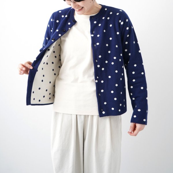 画像5: NATURAL LAUNDRY / ナテュラルランドリー ウォッシャブルニット フロートドット ジャガードカーディガン (5)