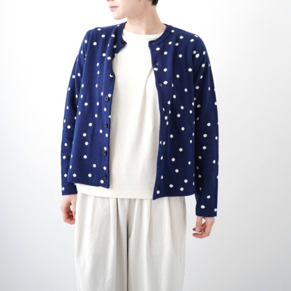 画像4: NATURAL LAUNDRY / ナテュラルランドリー ウォッシャブルニット フロートドット ジャガードカーディガン (4)