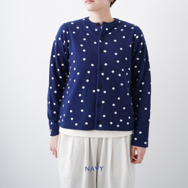 画像10: NATURAL LAUNDRY / ナテュラルランドリー ウォッシャブルニット フロートドット ジャガードカーディガン (10)