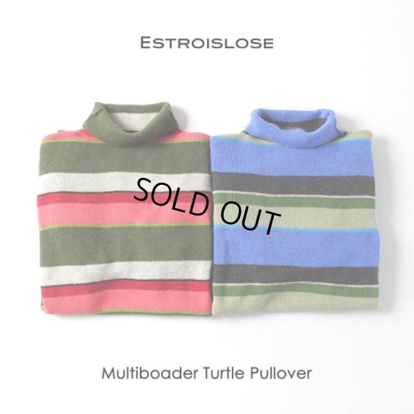 画像10: ESTROISLOSE / エストゥロワルーズ コットンカシミヤマルチボーダー タートルプルオーバー (10)