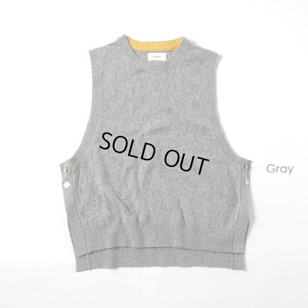 画像8: sosotto / ソソット 格子編みサイドボタンベスト (8)